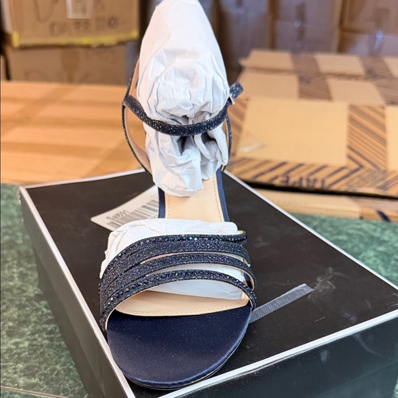 Nina Black Glitter Strappy Heels ( WIDE) - Picture 5 of 5